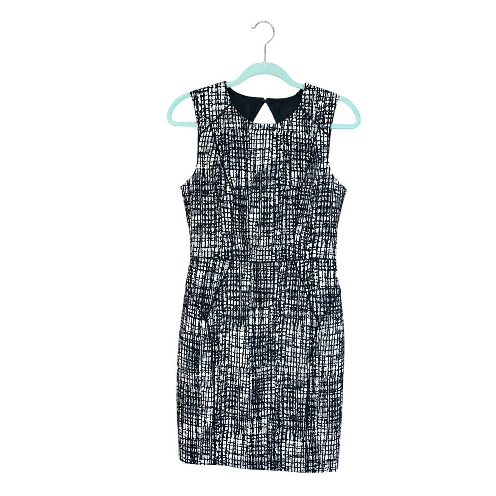 H&M Women’s Pencil Dress, Size 8, Black and White Print, EUC